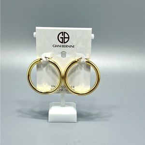 Gianni Bernini 18K Gold Over Sterling Silver Hoop Earrings
